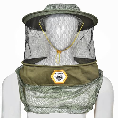 Beekeeping Hat with Veil 360° Protective Bee Keeper Hat High Visibility Mesh Breathable Ventilated Design Secure Elastic Fit (BP-106 Green-2 Pack) - color: Green, size: 2-pack