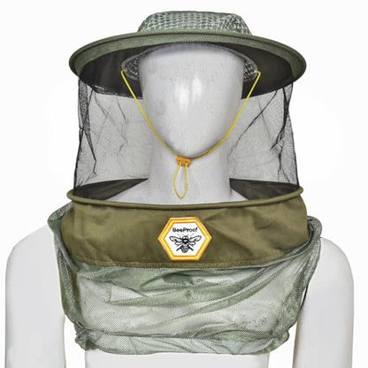 Beekeeping Hat with Veil 360° Protective Bee Keeper Hat High Visibility Mesh Breathable Ventilated Design Secure Elastic Fit (BP-106 Green-2 Pack) - color: Green, size: 2-pack