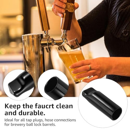 MRbrew Beer Tap Cover Draft Beer Faucet Cap, 10 Pieces Beer Tap Plug Keg Tap Kit Rubber Tap Soother Sanitary Covers Beer Nipple For Most Standard American Draft Beer Faucet, Kegerator Accessories