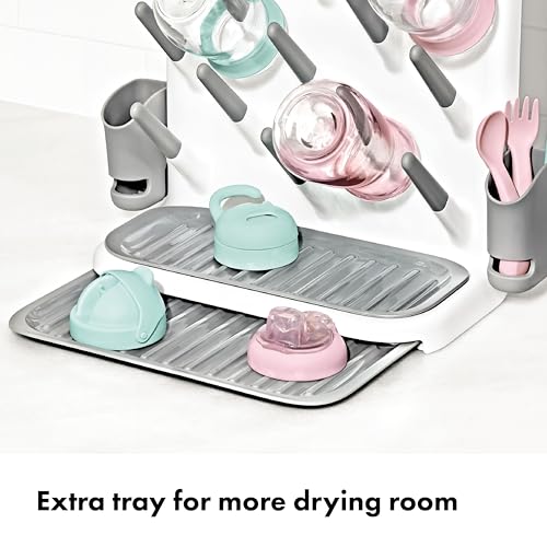 OXO Tot Expandable Drying Rack – Space-Saving Drying Rack | Newborn and Baby Essentials | Breastfeeding Essentials | Dry Baby Bottles | Save Space in Kitchen - size: Expandable