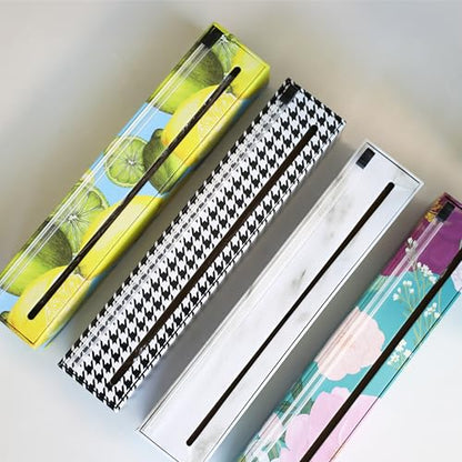 Chicwrap Lemon Refillable Plastic Wrap Dispenser - Includes One 12" x 250' Roll of Professional Grade Plastic Wrap - BPA Free and Kosher Certified - Reusable Dispenser w/Slide Cutter - style: Lemons