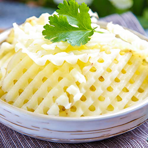 2PCS Crinkle Cutter Stainless Steel Crinkle Chopper French Fry Slicer Wavy Potato Soap Cutting Tool Crinkle Cutters for Potatoes,Carrot, Cheese