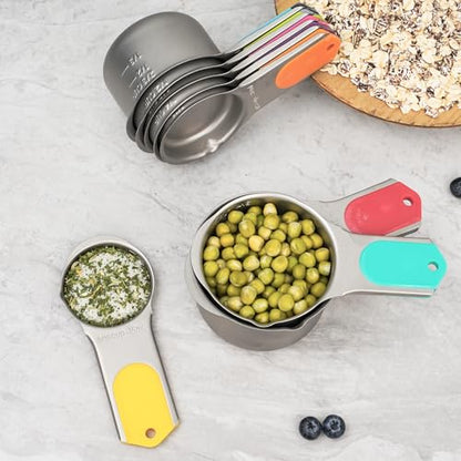 Magnetic Measuring Cups Set of 7, Stainless Steel Nesting Measuring Cups with Easy to Read Markings, Kitchen Gadgets for Cooking & Baking - style: Magnetic-7PCS