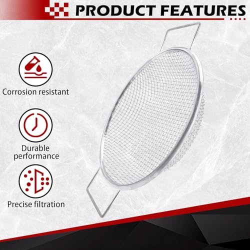 Round Soil Sifter (1/4-inch Mesh) Stainless steel with handle for 5-Gallon Bucket,Commonly Used with Soil, Sand, Gravel, and Other Media，Easy to Feel, Galvanized Without Rusting