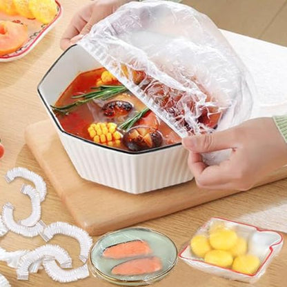 Disposable Food Cover Food Grade Plastic Elastic Food Lids Wrap Bags Refrigerator Fresh-keep Bag for Fruit Vegetable,14-35cm (50PCS) - color: 50PCS