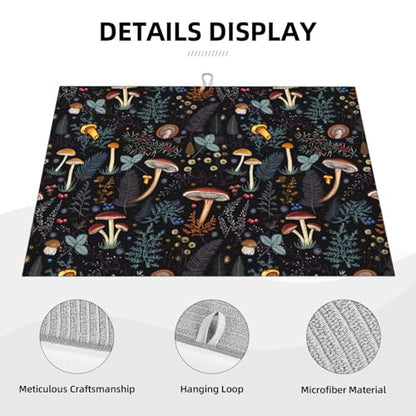 Mushroom Dish Drying Mat For Kitchen Microfiber Drying Mats Absorbent Reversible Dish Pad Draining Mats For Countertop Coffee Mats 18x24 Inch - color: Mushroom2
