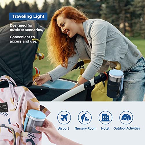 YOTIME Travel Bottle Brush Set, 6in1 Bottle Cleaning Kit with Silicone Bottle Brush, Nipple Cleaner Brush, Straw Brush, Soap Dispenser, Bottle Drying Rack and Storage Box, Blue - color: Blue