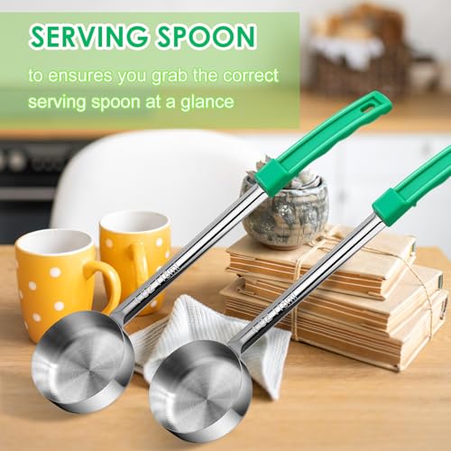 4 Ounce Solid Stainless Steel Portion Control Ladle Spoon - 4Pcs Pizza Sauce Serving Spoons Portion Ladle for Sauces, Perfect for Weight Watchers, Buffets, Parties - style: Solid
