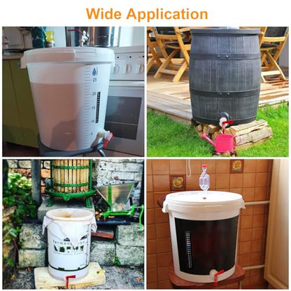 Bucket Spigot 5 Gallon Bucket Spigot, Plastic Bottling Bucket Spigot Fermenting Bucket Spigot for 5 Gallon Bucket Homebrew Wine Making Beer Fermentation Bucket Fermenter (4 Pack) - size: 4 Pack