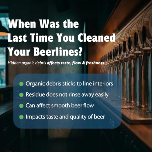 Multi-Enzyme Beer Line Cleaner, 1 Gallon, Professional Brewery and Kegerator Draft System Cleaning Solution, Non-Corrosive pH-Neutral Enzyme Formula for Bars, Pubs, and Headbrewers - size: 1 Gallon