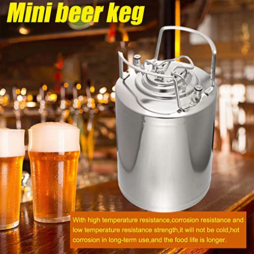 Mini Stainless Steel Beer Keg,Portable Home Dispenser System to Keep Fresh for Home Kitchen Brewing Beer,Keeps Carbonation for Craft Beer Draft and Homebrew,12 Liters