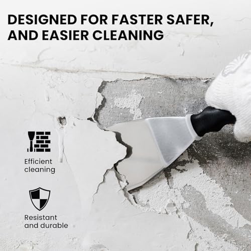 Mister Rui Bent Heavy Duty Scraper, 2 Pack, 3" Bent Paint Scraper with Pole Socket Hammer End, Small Putty Knife Set, Painting Tools - color: Gray-2 Pack