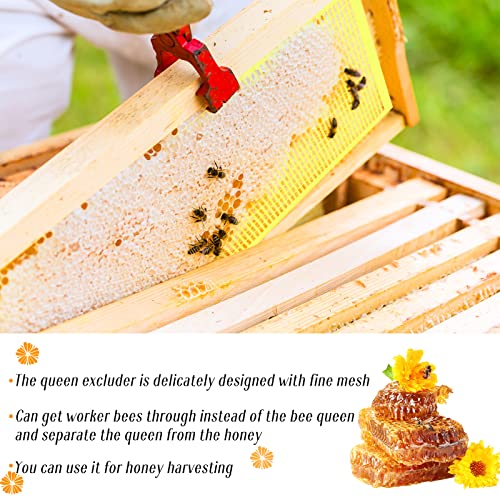 Rtteri 20 Packs 10 Frame Plastic Queen Excluder Beekeeping Queen Excluders Bee Supply Queen Excluder Fits 10 Frame Langstroth Beehives Beekeeping Supplies Kit Tools for All Beekeeping Levels (Yellow) - color: Yellow