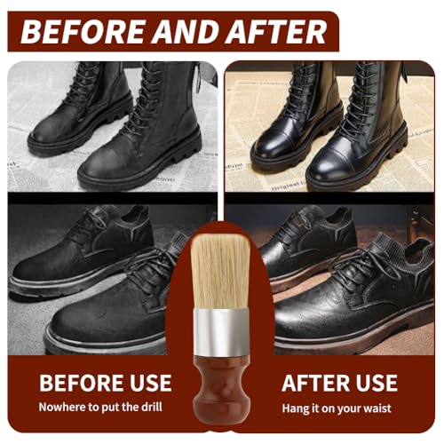2 Pcs Salve Brush for Furniture,Leather & Wood Furniture Salve Brush Wa-x Brushing Tool with Comfortable Handle & Soft Bristles for Furniture Car Seats Jackets Shoes Cleaning Maintenance