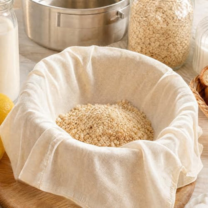 Grade 100 Cheesecloth for Straining, 15 Pack Unbleached Cotton Cloths | Precut with hemmed edges, reusable 56 x 42 weave, 10 pcs 20 x 20 + 5 pcs 15 x 15 for yogurt, cheese and nut milk