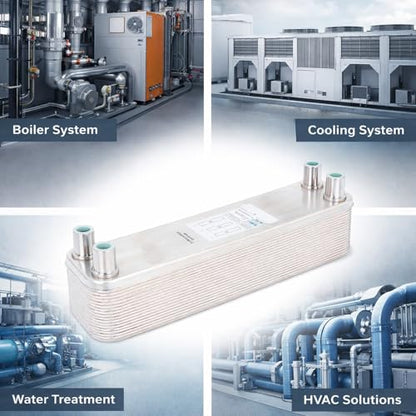 Plate Heat Exchanger Stainless Steel Brazed 4.5MPa for Wort Chiller and Water Cooling - Durable Copper Brazing, Compact Design, Ideal for Beer and Laboratory Use