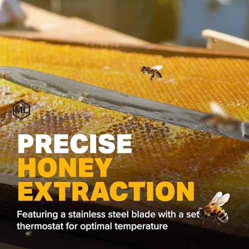 Mann Lake Electric Uncapping Knife, 120V, Stainless Steel Blade with Thermostat for Optimal Heating, Quick Heating, Ergonomic Grip, Uncap Honeycomb Frames Efficiently and Maximize Honey Harvest