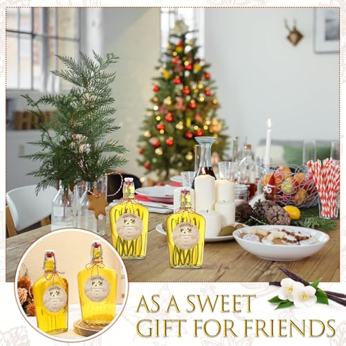 Uiifan 2 Pack 16 oz Vanilla Extract Bottles with Swing Top Flask Whiskey Pocket Clear Glass Flask for Homemade Vanilla Extract Lemon Kombucha Water Apply Christmas Wedding Gift (Clear) - color: Clear, size: 16oz