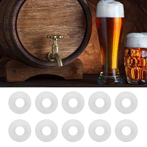 Joyzan Silicone Gaskets for Bottles, Swing Top Flip Rubber Washers EZ Cap | Home Brew Beer Leakproof Sealing O Ring High Pressure Seals Replacements Home Soda Grolsch Standard Overturning White 25PCS