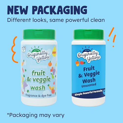 Originally Yellow USA Made Fruit And Vegetable Wash | Food-Grade Fruit and Veggie Wash With No Aftertaste | Powerful Cleaning &| Plant-Derived Produce Cleaner & fruit washer | 2 lb