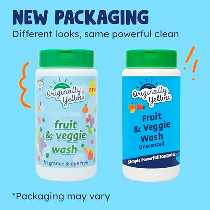Originally Yellow USA Made Fruit And Vegetable Wash | Food-Grade Fruit and Veggie Wash With No Aftertaste | Powerful Cleaning &| Plant-Derived Produce Cleaner & fruit washer | 2 lb