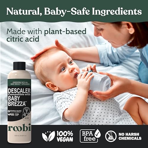 Roobi Descaling Solution Compatible with Baby Brezza. Specially Formulated to Clean & Descale Baby Appliances. Up to 2 Uses per Bottle, 2 Pack. Carbon Neutral. - style: Descaling Solution