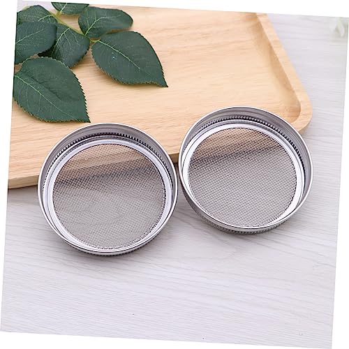 Sprouting Lids for Mason Jars Set of 4 Stainless Steel Wide Mouth Covers 2.75 Inch with Removable Screen for Seed Sprouting Spice Sifting and Kitchen Use