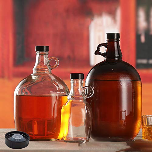 12 Pack 38mm Growler Caps Growler Lids Poly Seal Screw Caps Poly Seal Growler Caps Compatible with 1/2 Gallon and 1 Gallon Glass Gallon Jugs Replacement for Homebrew Wine Making Beer Brewing, Black
