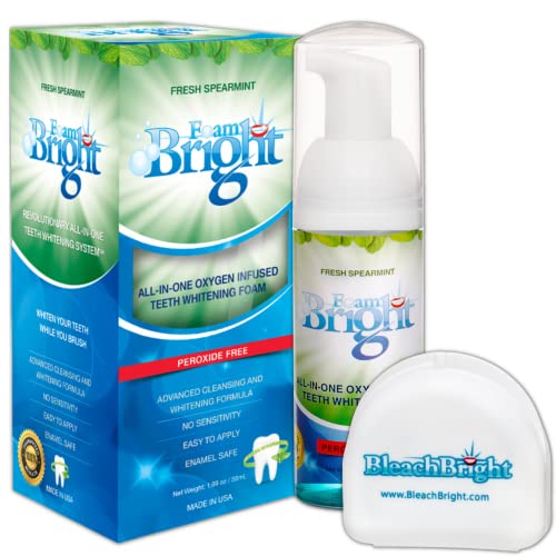 Retainer Cleaner & Aligner Cleaner FoamBright + Travel Retainer Case Kit | Great for Invisalign Aligners, Candid, Byte, Denture Cleaner | Whitens Teeth, Peroxide Free Oral Care | No Tablets Needed - color: 1 Unit + Travel Case