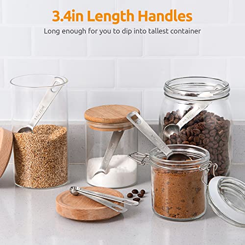 Measuring Spoons: U-Taste 18/8 Stainless Steel Measuring Spoons Set of 9 Piece: 1/16 TSP, 1/8 TSP, 1/4 TSP, 1/3 TSP, 1/2 TSP, 3/4 TSP, 1 TSP, 1/2 tbsp & 1 tbsp Dry and Liquid Ingredients - size: XL-9 pcs