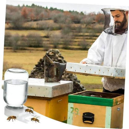 Kisangel 4Pcs Metal Bee Feeder Entrance Lids, Mason Jar Beehive Water and Sugar Syrup Feeding Tool, Durable Beekeeping Supplies Equipment for Garden Apiary