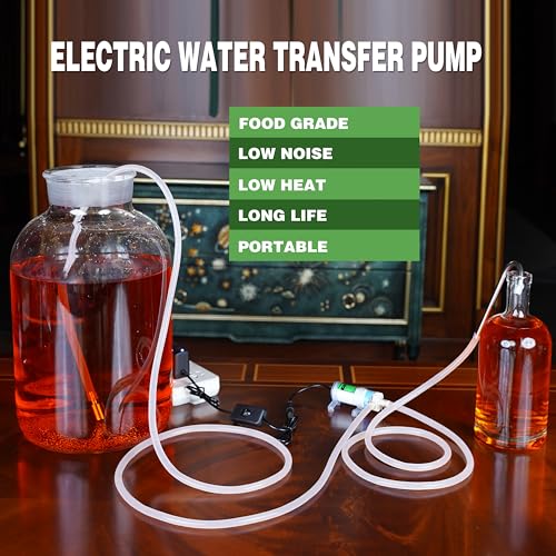 Food Grade Mini Electric Water Transfer Pump 100-240V for Ice Maker,Coffee Machine and Water Cooling,Auto Siphon Small Self Priming Pump for Bottling Wine,Beer and Kombucha,1.2L/Min,Low Noise