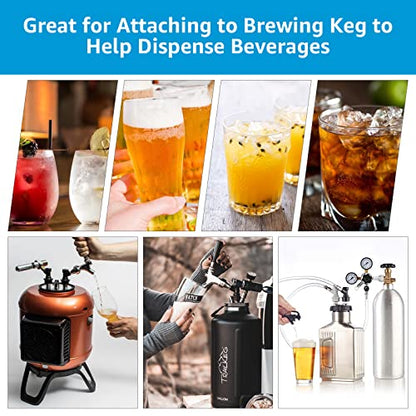 MRbrew 2 Pair Ball Lock Keg Post, Stainless 304 Homebrew 19/32’’-18 Co2 Gas kegerator Beer Liquid Cornelius Corny Poppet Spring Spare Sealing O-ring Keg Posts Kit for Brewing Quick Disconnect Fitting - size: 2 Pair