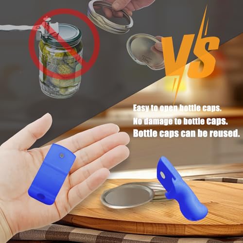 Mason Jar Opener Canning Tool,Canning Jar Opener, Releases Vacuum Seal on Wide Mouth and Regular Mouth Lids,Magnetic Jar Lid Lifter for Canning. Pickling and Home Food Storage (Dark Blue) - color: Dark Blue