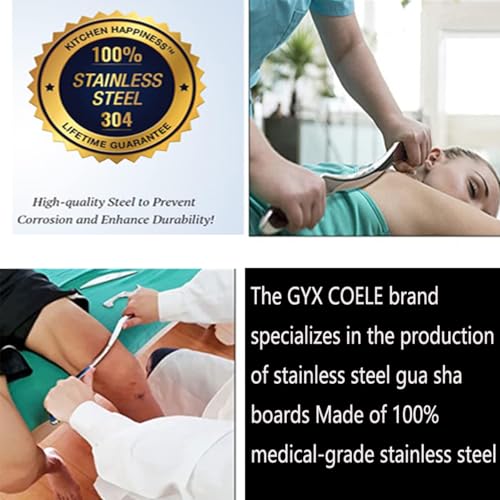 Muscle Scraper IASTM Tool Set (3-Piece) gua sha Stainless Steel fascial Release Tool deep Soft Tissue Massage Tool Set - style: GYX COELE-04