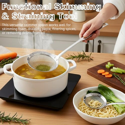 Fine Mesh Stainless Steel Colander，2025 Stainless Steel Filter,Durable Multi-Functional Kitchen Cooking Net Strainer (2-Piece Set),Strainers Fine Mesh，Profesional Stainless Strainer. - size: Extra Large