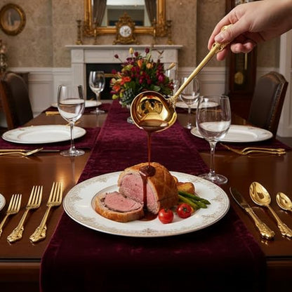 KEAWELL Premium 7.5 inch Luxury Gravy Ladle, 18/10 Stainless Steel, Small Gravy Spoon for Home. Solid and Sturdy, Dishwasher Safe. (1, Gold) - color: Gold