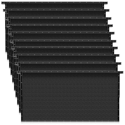 DoubleFill 10 Pack Plastic Beehive Frames and Wax Foundations All in One Bee Hive Frames with Beeswax Coated Foundations Bee Frames Beekeeping Frames for Deep Brood Bee Hives 9 1/8 Inches(Black) - color: Black