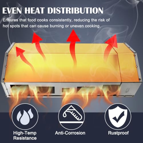 9904200046 Heat Manifold Kits for Masterbuilt Gravity Series 800 Digital Charcoal Grill and Smokers, Stainless Steel Heat Shield with Base for Masterbuilt MB 800 Smoker Parts MB20040122, MB20040221. | Heavy Duty Stainless Steel - size: For Masterbuilt 800