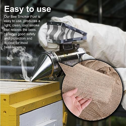 DECOHS 2 Pound Burlap Bee Smoker Fuel Jute Burlap Smoker Fuel for Beekeeping Easy to Light Hive Smoker Fuel, Long Continuous Burn, Produces Light, Cool Smoke