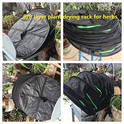 Herb Drying Rack Hanging for Plant Bud Seed Weed 6 Layers 24 inch Mesh Net | collapsible dryer solution for garden herbs flower hydroponic crops