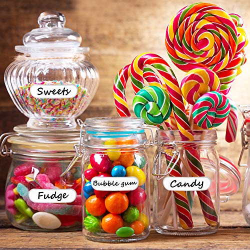 264 Pieces Removable Food Labels Stickers Waterproof Kitchen Labels for Food Storage, Home Organization with Marker Pen, 3 Sizes (Silver Side)