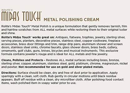 Rolite Midas Touch Metal Polishing Cream 4.5 Oz for Silver Gold Brass Copper Chrome Non-toxic Jewelry Restoration - size: 4.5 Ounce (Pack of 1), style: 1 Pack