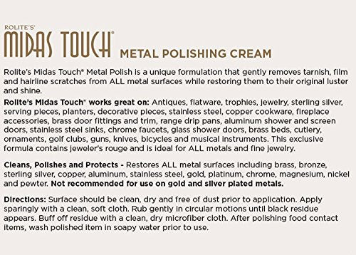 Rolite Midas Touch Metal Polishing Cream 1 Lb for Silver Gold Brass Copper Chrome Non-toxic Jewelry Restoration - size: 16 Ounce (Pack of 1), style: 1 Pack