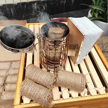2 lb Bee Smoker Fuel for Beekeeping – Jute Burlap Smoker Fuel Rolls, Easy to Light with Match or Lighter, Long Continuous Burn, Produces Clean & Cool Smoke for Beehive Smoker
