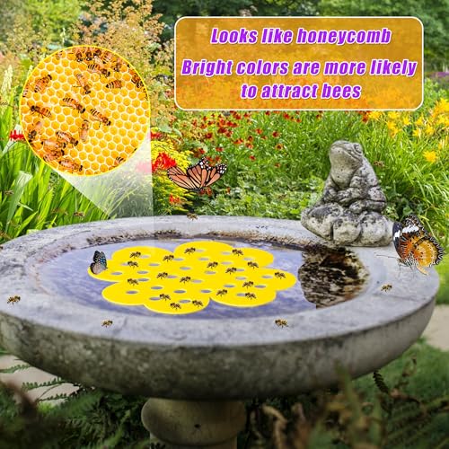4 Pack Floating Bee Island 6.3 Inch Floating Bee Watering Station Use for Bee Cups for Garden Bee Insect Waterer and Butterfly Water Stations for Outdoor Garden Décor Thirsty Pollinators
