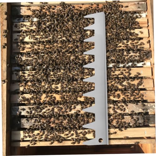 Kisangel Beehive Frame Spacer Tool Stainless Steel Beehive Spacing Tool for Frame Support and Organization Smooth Operation for Inspections for Beekeeping Management