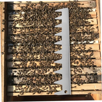 Kisangel Beehive Frame Spacer Tool Stainless Steel Beehive Spacing Tool for Frame Support and Organization Smooth Operation for Inspections for Beekeeping Management