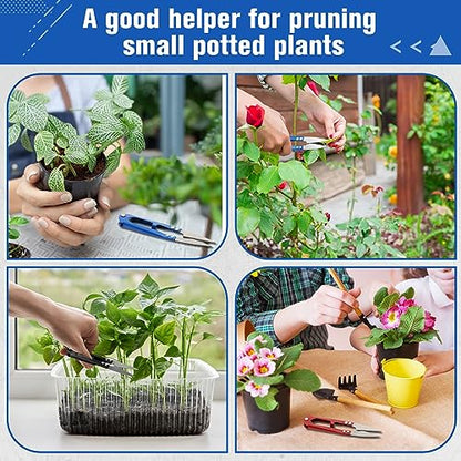 Therwen 48 Pcs 4 Inch Bonsai Pruning Scissors Thread Snips Mini Sewing Scissors U Shaped Bulk Bud and Leaves Trimmer Yarn Carbon Steel Pruners Trimmers for Gardening(Black, Blue, Red) - color: Black, Blue, Red