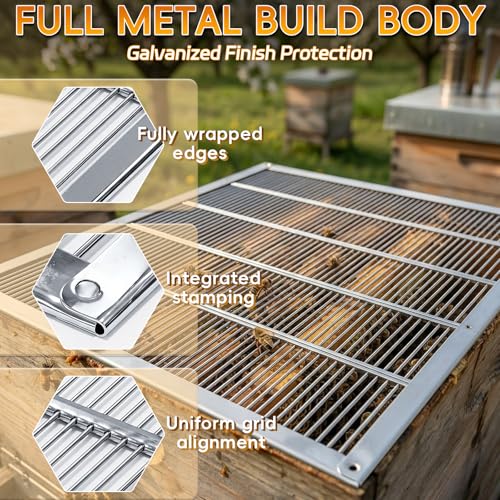 2 Pack Queen Excluder Metal Galvanized, Langstroth Standard 8 Frame Queen Excluder for Bee Hive Brood and Honey Separate Management - size: 8-Frame 2Pack